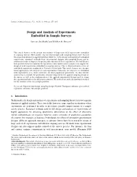 Design and Analysis of Experiments Embedded in Sample Surveys