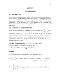 Determinant Notes