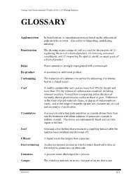 ITP Mining: Energy and Environmental Profile of the U.S. Mining Industry: Glossary