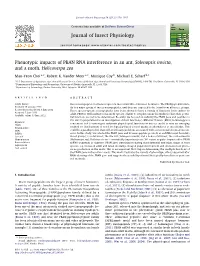 Phenotypic Impacts of PBAN RNA Interference in an Ant, Solenopsis Invicta, and a Moth, Helicoverpa Zea ⇑ ⇑ Man-Yeon Choi A, , Robert K