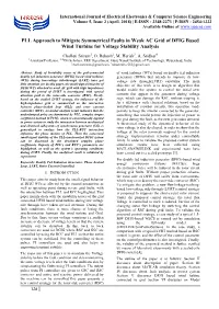 PLL Approach to Mitigate Symmetrical Faults in Weak AC Grid of DFIG Based Wind Turbine for Voltage Stability Analysis