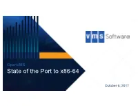 State of the Port to X86-64