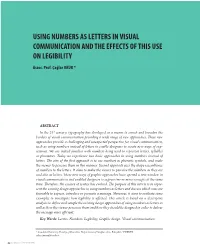 Using Numbers As Letters in Visual Communication and the Effects of This Use on Legibility