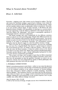 What Is Neutral About Neutrality?