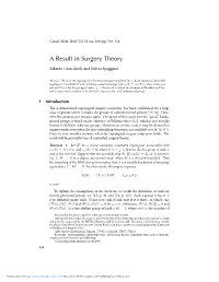 A Result in Surgery Theory