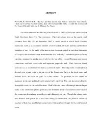 ABSTRACT POTEAT, R. MATTHEW. “To the Last