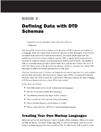Defining Data with DTD Schemas