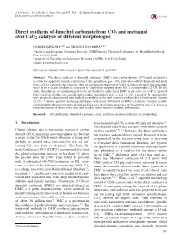 Direct Synthesis of Dimethyl Carbonate from CO2 and Methanol Over Ceo2 Catalysts of Different Morphologies