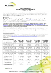 EVENT REQUIREMENTS UNDER 23 AUSTRALIAN ROWING TEAM Updated 18 December, 2020