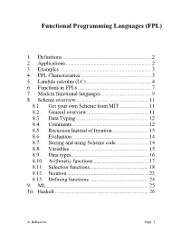 Functional Languages