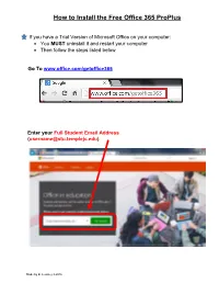 How to Install the Free Office 365 Proplus