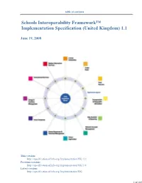 SIF Implementation Specification (UK)