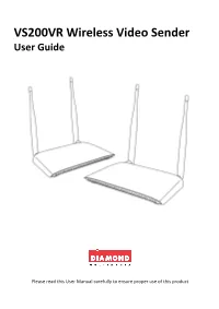 VS200VR Wireless Video Sender User Guide