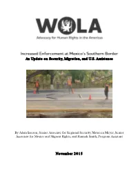 An Update on Security, Migration, and U.S. Assistance November 2015