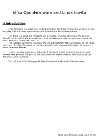 Efika Openfirmware and Linux Howto