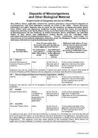 L Deposits of Microorganisms and Other Biological Material L