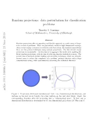 Random Projections: Data Perturbation for Classification Problems Arxiv:1911.10800V1