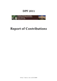 Report of Contributions
