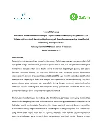 Term of Reference Pertemuan Pemerintah Provinsi Dengan