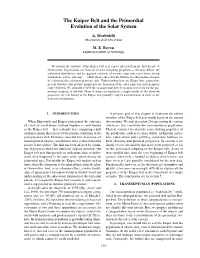 The Kuiper Belt and the Primordial Evolution of the Solar System