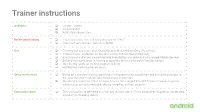 Trainer Instructions