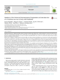 Analysis of the Universal Immunization Programme and Introduction