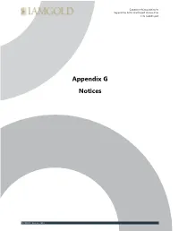 Appendix G Notices