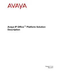 Avaya IP Office™ Platform Solution Description