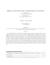 Inflation and the Stock Market: Understanding the “Fed Model”∗