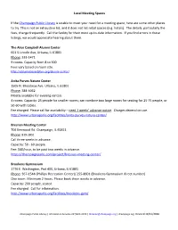 Local Meeting Spaces If the Champaign Public Library Is Unable