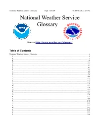 National Weather Service Glossary Page 1 of 254 03/15/08 05:23:27 PM National Weather Service Glossary