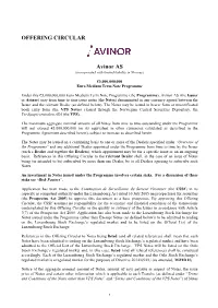 OFFERING CIRCULAR Avinor AS