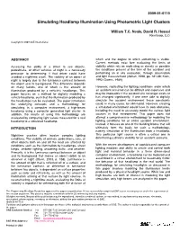 Simulating Headlamp Illumination Using Photometric Light Clusters