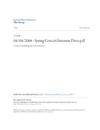 Spring Concert Emerson Drive.Pdf University Marketing and Communications