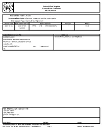 State of West Virginia Request for Quotation Miscellaneous
