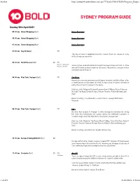 Sydney Program Guide