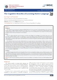 The Cognitive Benefits of Learning Native Language