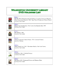 Wilmington University Library DVD Holdings List