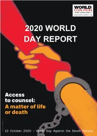 2020 WORLD DAY REPORT Why Have a World Day on the Right to Effective Legal Representation?