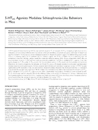 5-HT2C Agonists Modulate Schizophrenia-Like Behaviors in Mice