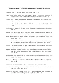 Alphabetical Index of Articles Published in Swift Studies (1986-2020)