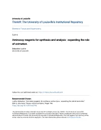 Aminooxy Reagents for Synthesis and Analysis : Expanding the Role of Oximation