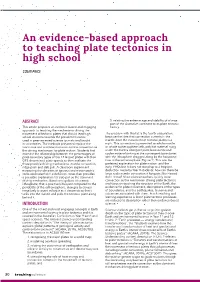 An Evidence-Based Approach to Teaching Plate Tectonics in High School