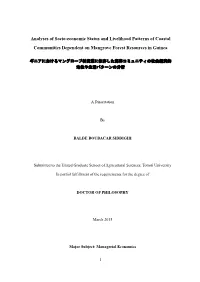 Analyses of Socio-Economic Status and Livelihood Patterns of Coastal Communities Dependent on Mangrove Forest Resources in Guinea