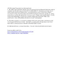AP/IB Summer Preparation for Advanced Latin I. the Single
