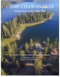 CAMP CHAWANAKEE Parent and Leader Guide 2021