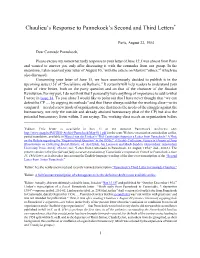 Chaulieu's Response to Pannekoek's Second and Third Letters*