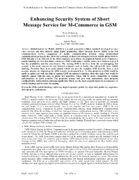 Enhancing Security System of Short Message Service for M-Commerce in GSM