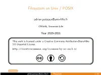 Filesystem on Unix / POSIX