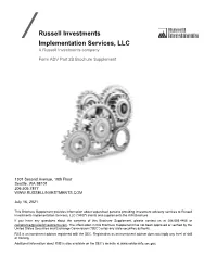 Form ADV Part 2B Brochure Supplement